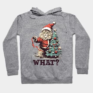 Funny Cat Christmas, What Cat trendy xmas Hoodie